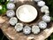 *16* 9mm Metallic Beige Washed Silvered White Table Cut Hawaiian Flower Beads